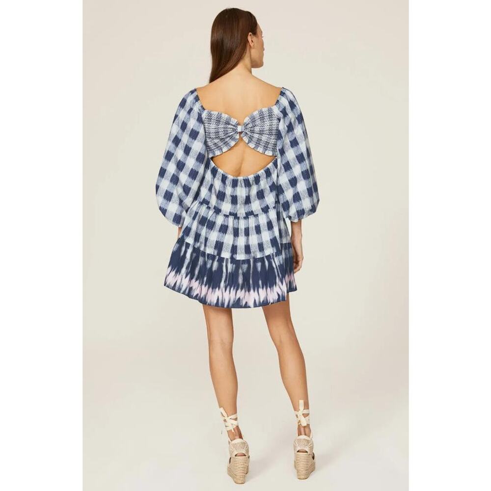 SACHIN & BABI Women's Kyle Gingham Dress Size S In Navy Blue/White - Picture 3 of 12
